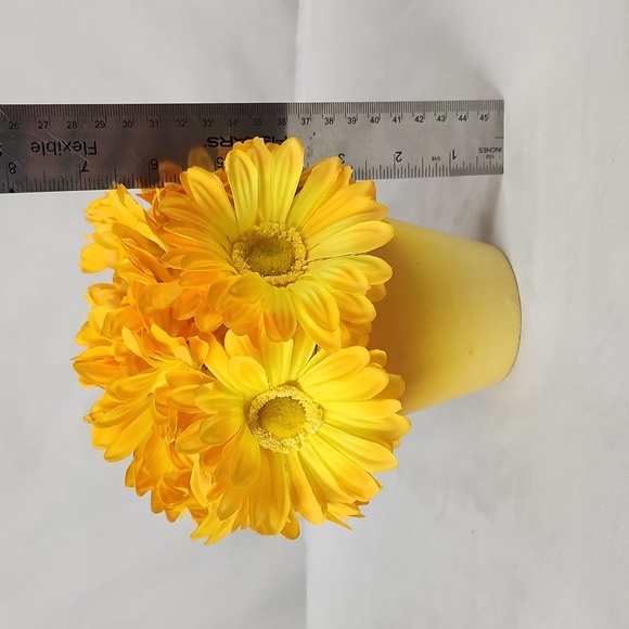 Yellow Gerber Daisy Potted Artificial Arrangement 7 inch - Picture 4 of 4
